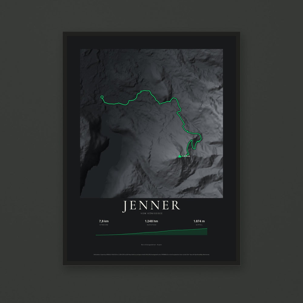 Reliefposter Jenner im Stil Nacht mit schwarzem Rahmen