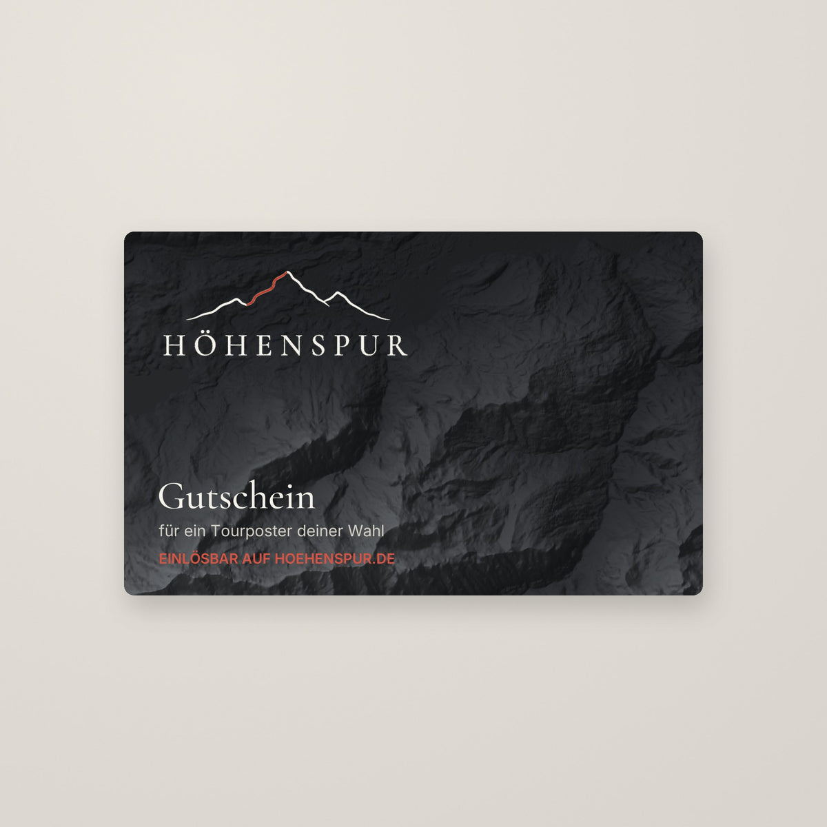Höhenspur Geschenkgutschein für ein Tourposter