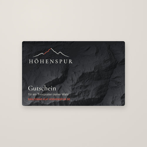 Höhenspur Geschenkgutschein für ein Tourposter