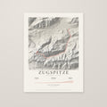Tourposter Zugspitze im Stil Papier, ohne Rahmen