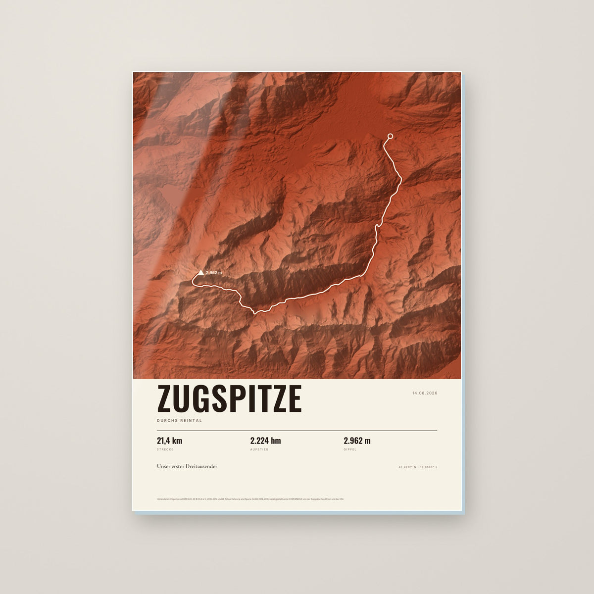 Tourposter im Stil Terra auf Acrylglas